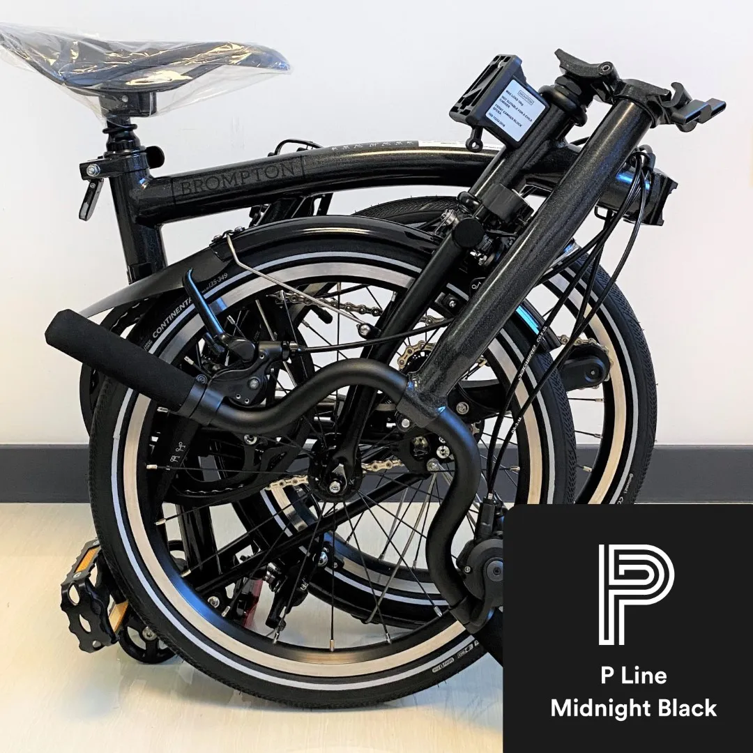 Brompton P Line Urban Midnight Black Metallic (Mid Handlebar)